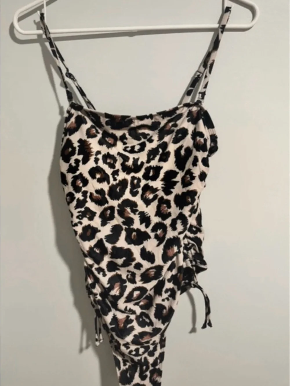 Younique Leopard Print One-Piece Swimsuit - Black, Brown, Cream